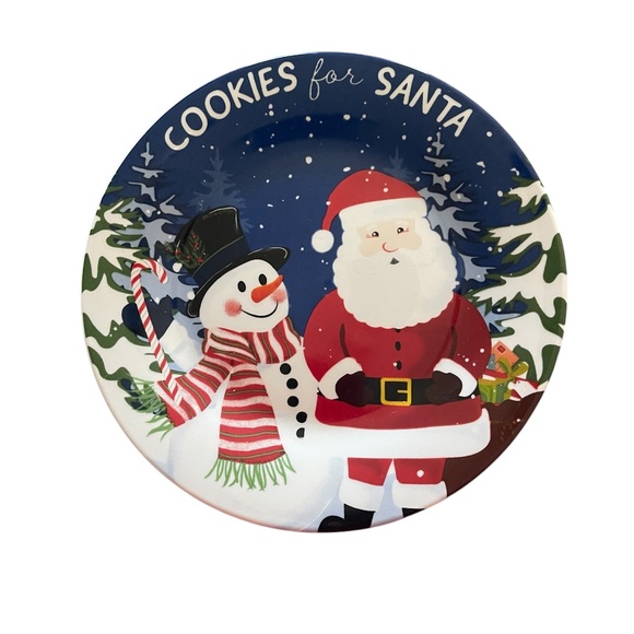Christmas Cookies for Santa with Snowman Plate Ceramic Royal Norfolk 8" - Picture 1 of 3
